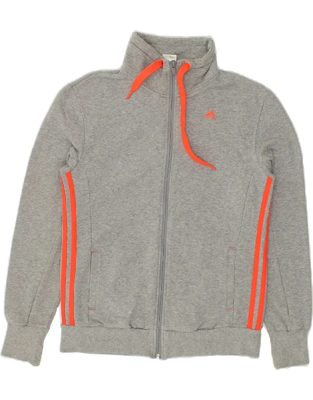ADIDAS Womens Tracksuit Top Jacket UK 8/10 Small Grey Cotton Denim Fabric Leather Fabric Suede Fabric ADIDAS Womens Tracksuit Top Jacket UK 8/10 Small Grey Cotton Denim Fabric Leather Fabric Suede Fabric