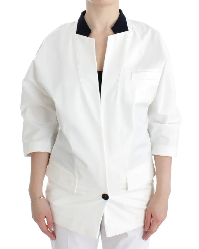Andrea Pompilio Cotton Blend Oversized Blazer Women's Jacket Belted Jacket Elasticated Jacket Padded Jacket Andrea Pompilio Cotton Blend Oversized Blazer Women's Jacket Belted Jacket Elasticated Jacket Padded Jacket