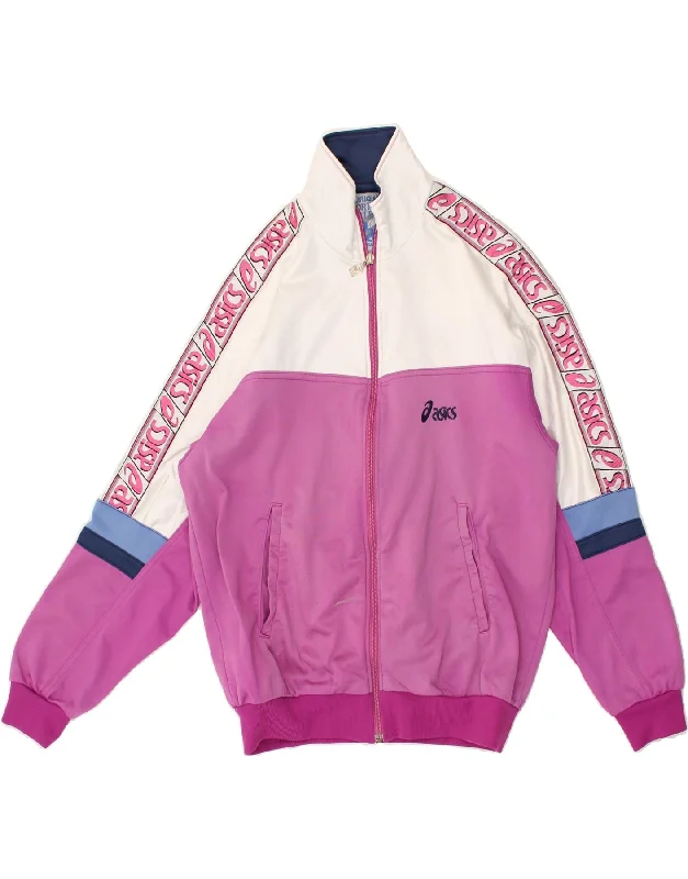 ASICS Womens Graphic Tracksuit Top Jacket EU 46 XL Pink Colourblock Snapped Jacket Toggled Jacket Drawstring Jacket ASICS Womens Graphic Tracksuit Top Jacket EU 46 XL Pink Colourblock Snapped Jacket Toggled Jacket Drawstring Jacket