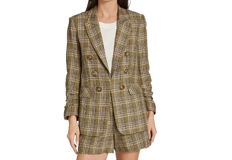 Beacon Dickey Jacket Padded Shoulder Blazer in Plaid/Multi Zippered Front Buttoned Front Snap Front Beacon Dickey Jacket Padded Shoulder Blazer in Plaid/Multi Zippered Front Buttoned Front Snap Front