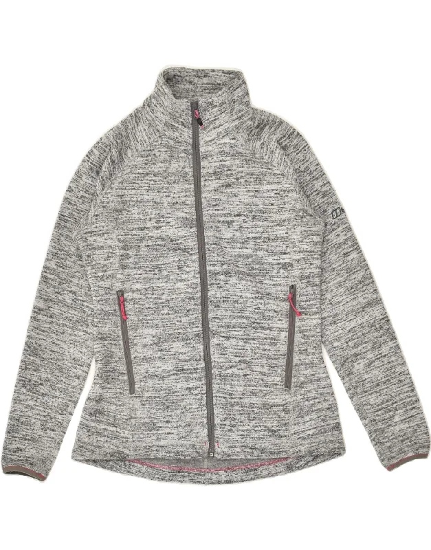BERGHAUS Womens Tracksuit Top Jacket UK 10 Small Grey Flecked Polyester Trench Coat Raincoat Waterproof Jacket BERGHAUS Womens Tracksuit Top Jacket UK 10 Small Grey Flecked Polyester Trench Coat Raincoat Waterproof Jacket