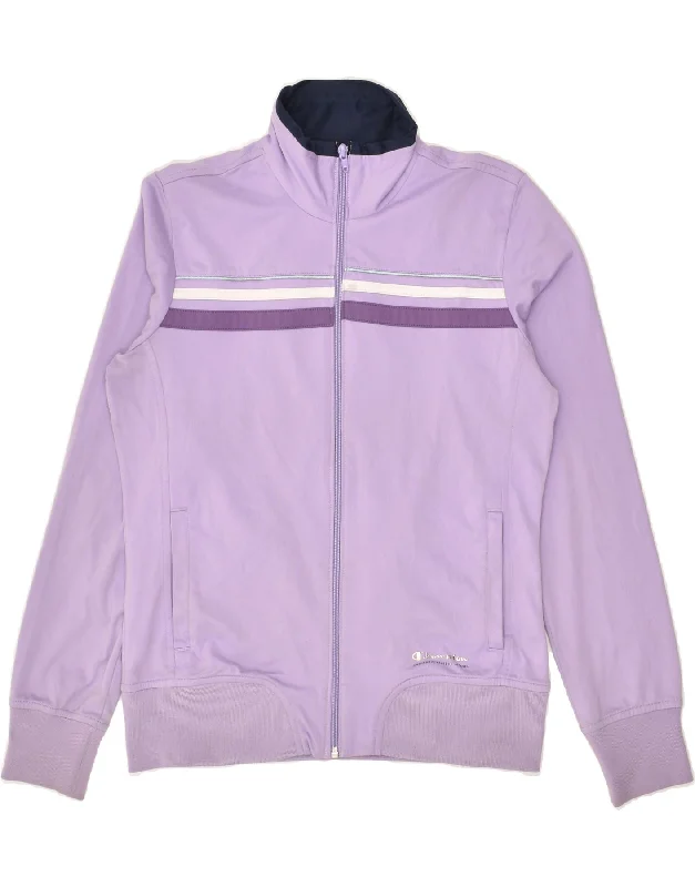 CHAMPION Womens Heritage Fit Tracksuit Top Jacket UK 14 Medium Purple Ribbed Jacket Pleated Jacket Ruffled Jacket CHAMPION Womens Heritage Fit Tracksuit Top Jacket UK 14 Medium Purple Ribbed Jacket Pleated Jacket Ruffled Jacket