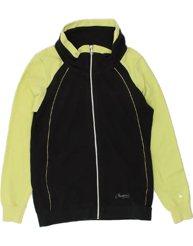 CHAMPION Womens Heritage Fit Tracksuit Top Jacket UK 18 XL Black Cotton Fabric Linen Fabric Terry Fabric CHAMPION Womens Heritage Fit Tracksuit Top Jacket UK 18 XL Black Cotton Fabric Linen Fabric Terry Fabric