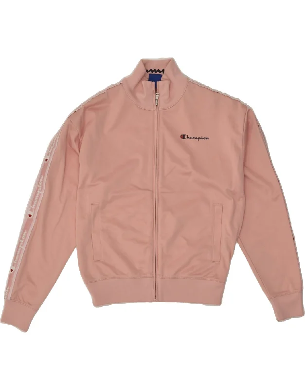 CHAMPION Womens Oversized Graphic Tracksuit Top Jacket UK 6 XS Pink Tailored Jacket Straight Jacket A-Line Jacket CHAMPION Womens Oversized Graphic Tracksuit Top Jacket UK 6 XS Pink Tailored Jacket Straight Jacket A-Line Jacket