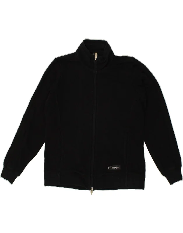 CHAMPION Womens Tracksuit Top Jacket UK 10 Small Black Cotton Front Pockets Side Pockets Patch Pockets CHAMPION Womens Tracksuit Top Jacket UK 10 Small Black Cotton Front Pockets Side Pockets Patch Pockets