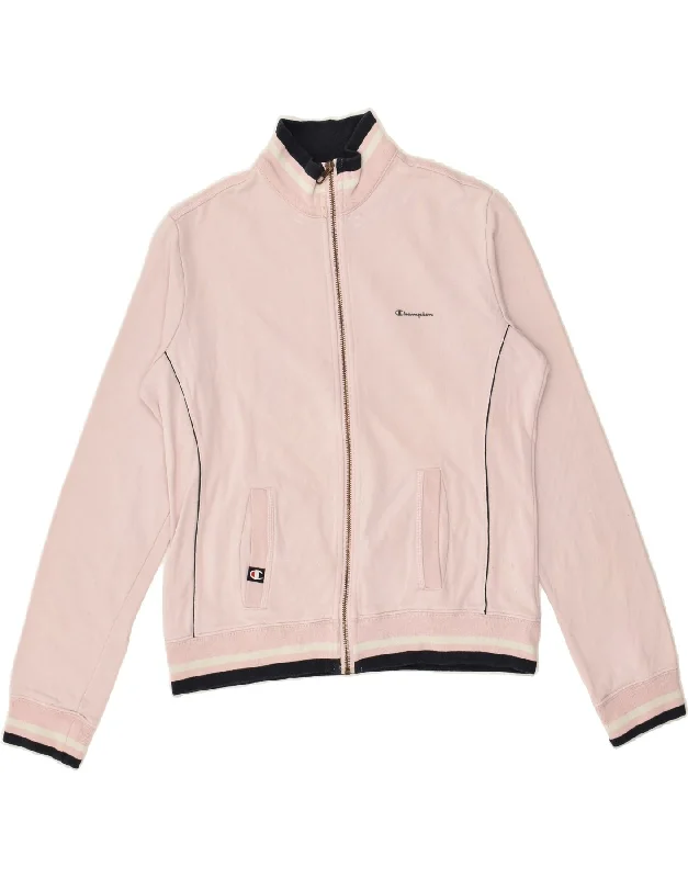 CHAMPION Womens Tracksuit Top Jacket UK 18 XL Pink Cotton Lace Jacket Ribbed Jacket Sequined Jacket CHAMPION Womens Tracksuit Top Jacket UK 18 XL Pink Cotton Lace Jacket Ribbed Jacket Sequined Jacket