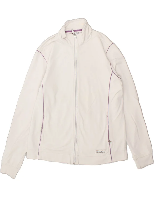 CHAMPION Womens Tracksuit Top Jacket UK 18 XL White Cotton Fleece Jacket Down Jacket Parka CHAMPION Womens Tracksuit Top Jacket UK 18 XL White Cotton Fleece Jacket Down Jacket Parka