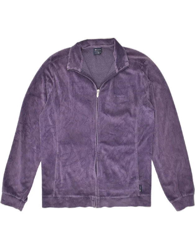 CHAMPION Womens Tracksuit Top Jacket UK 20 2XL Purple Polyester Herringbone Jacket Houndstooth Jacket Plaid Jacket CHAMPION Womens Tracksuit Top Jacket UK 20 2XL Purple Polyester Herringbone Jacket Houndstooth Jacket Plaid Jacket