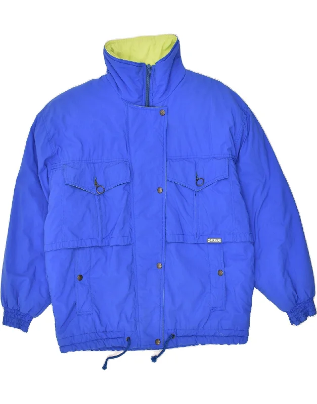 COLMAR Womens Loose Fit Ski Jacket IT 44 Medium Blue Polyester Ribbed Jacket Pleated Jacket Ruffled Jacket COLMAR Womens Loose Fit Ski Jacket IT 44 Medium Blue Polyester Ribbed Jacket Pleated Jacket Ruffled Jacket