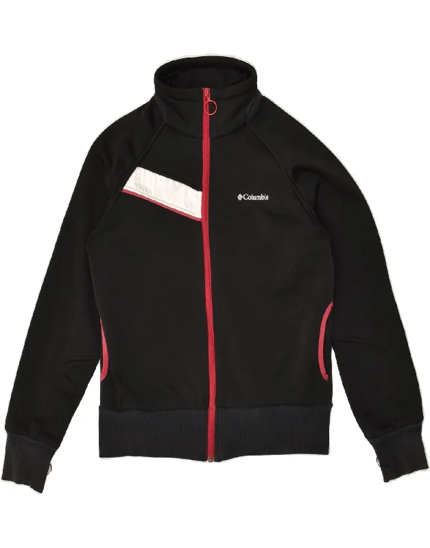 COLUMBIA Womens Graphic Tracksuit Top Jacket UK 14 Large Black Polyester Print Jacket Jacquard Jacket Patchwork Jacket COLUMBIA Womens Graphic Tracksuit Top Jacket UK 14 Large Black Polyester Print Jacket Jacquard Jacket Patchwork Jacket