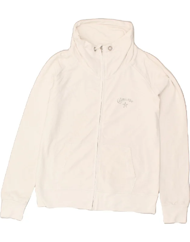 CONVERSE Womens Tracksuit Top Jacket UK 18 XL White Cotton Knit Fabric Woven Fabric Fleece Fabric CONVERSE Womens Tracksuit Top Jacket UK 18 XL White Cotton Knit Fabric Woven Fabric Fleece Fabric