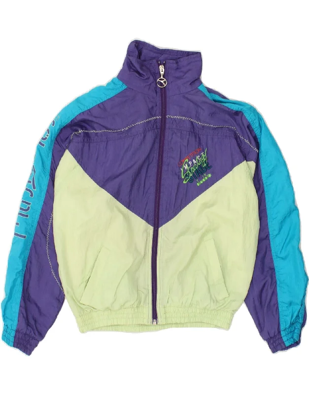 DIADORA Womens Graphic Tracksuit Top Jacket UK 16 Large Purple Colourblock Plaid Jacket Tartan Jacket Houndstooth Jacket DIADORA Womens Graphic Tracksuit Top Jacket UK 16 Large Purple Colourblock Plaid Jacket Tartan Jacket Houndstooth Jacket