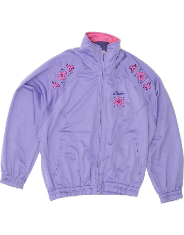 DIADORA Womens Oversized Graphic Tracksuit Top Jacket IT 42 Medium Purple Belted Jacket Elasticated Jacket Padded Jacket DIADORA Womens Oversized Graphic Tracksuit Top Jacket IT 42 Medium Purple Belted Jacket Elasticated Jacket Padded Jacket