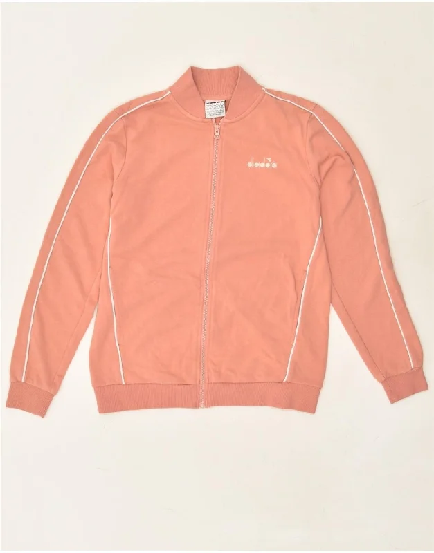 DIADORA Womens Tracksuit Top Jacket UK 10 Small Pink Cotton Herringbone Jacket Houndstooth Jacket Plaid Jacket DIADORA Womens Tracksuit Top Jacket UK 10 Small Pink Cotton Herringbone Jacket Houndstooth Jacket Plaid Jacket