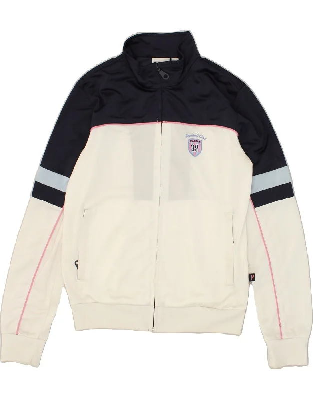 DIADORA Womens Tracksuit Top Jacket UK 10 Small White Colourblock Herringbone Jacket Houndstooth Jacket Plaid Jacket DIADORA Womens Tracksuit Top Jacket UK 10 Small White Colourblock Herringbone Jacket Houndstooth Jacket Plaid Jacket