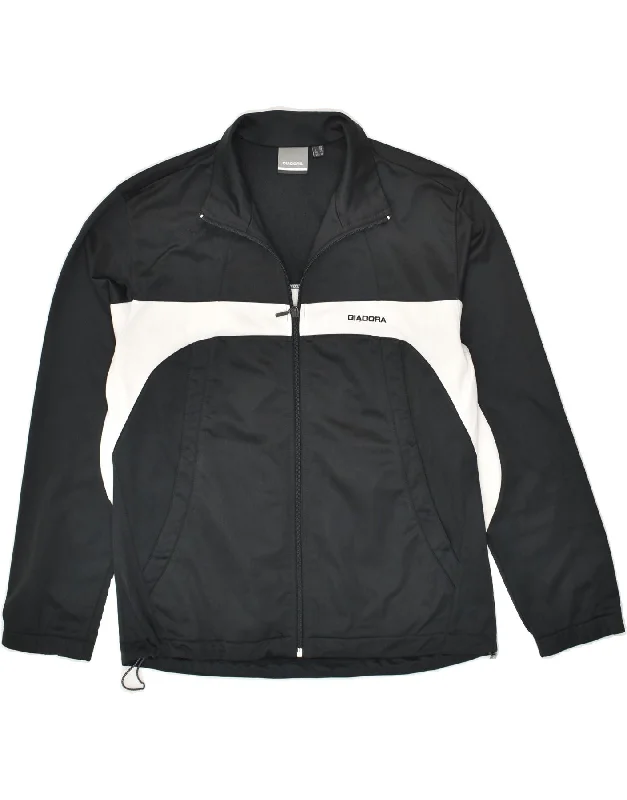DIADORA Womens Tracksuit Top Jacket UK 12 Medium Black Colourblock Zippered Jacket Buttoned Jacket Snapped Jacket DIADORA Womens Tracksuit Top Jacket UK 12 Medium Black Colourblock Zippered Jacket Buttoned Jacket Snapped Jacket