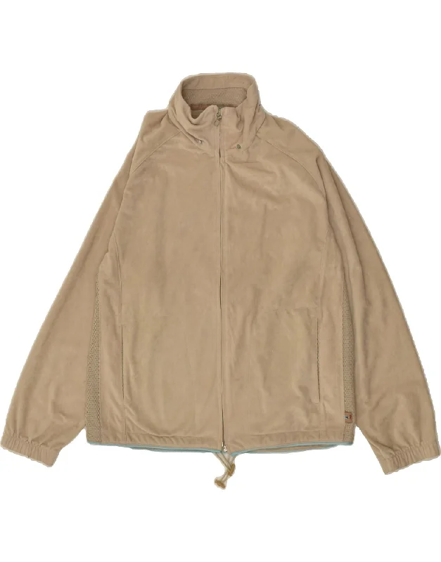 DIADORA Womens Tracksuit Top Jacket UK 16 Large Beige Polyester Denim Fabric Leather Fabric Suede Fabric DIADORA Womens Tracksuit Top Jacket UK 16 Large Beige Polyester Denim Fabric Leather Fabric Suede Fabric