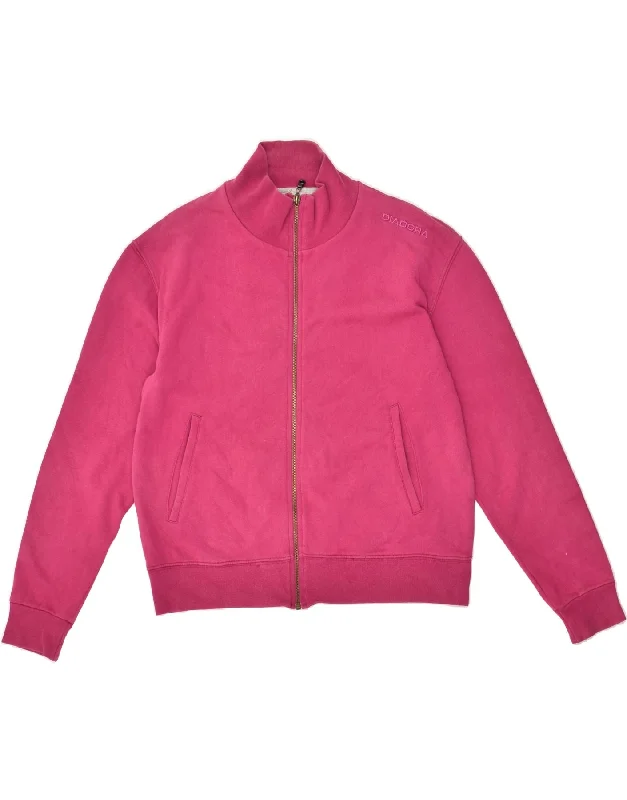 DIADORA Womens Tracksuit Top Jacket UK 16 Large Pink Herringbone Jacket Checkered Jacket Solid Jacket DIADORA Womens Tracksuit Top Jacket UK 16 Large Pink Herringbone Jacket Checkered Jacket Solid Jacket