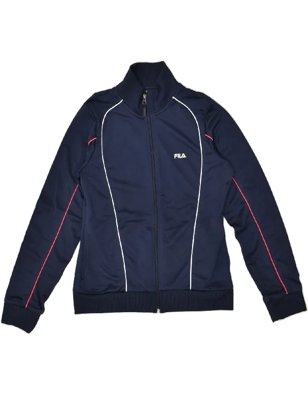 FILA Womens Tracksuit Top Jacket UK 14 Large Navy Blue Satin Jacket Silk Jacket Chiffon Jacket FILA Womens Tracksuit Top Jacket UK 14 Large Navy Blue Satin Jacket Silk Jacket Chiffon Jacket