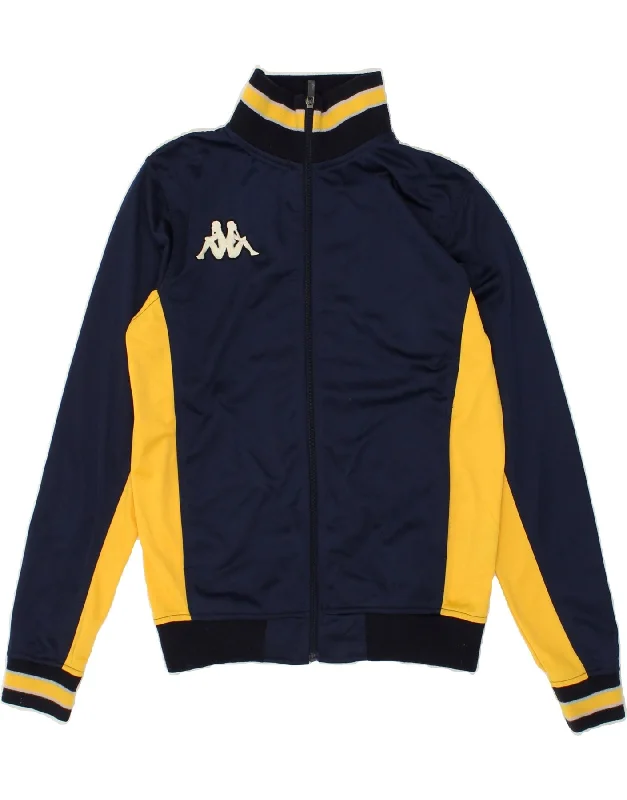 KAPPA Womens Tracksuit Top Jacket UK 12 Medium Navy Blue Colourblock Denim Fabric Leather Fabric Suede Fabric KAPPA Womens Tracksuit Top Jacket UK 12 Medium Navy Blue Colourblock Denim Fabric Leather Fabric Suede Fabric