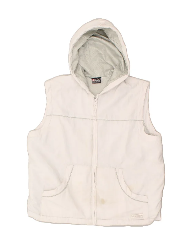 LOTTO Womens Hooded Sleeveless Tracksuit Top Jacket UK 16 Large White Collared Jacket Crew Neck Jacket Turtle Neck Jacket LOTTO Womens Hooded Sleeveless Tracksuit Top Jacket UK 16 Large White Collared Jacket Crew Neck Jacket Turtle Neck Jacket