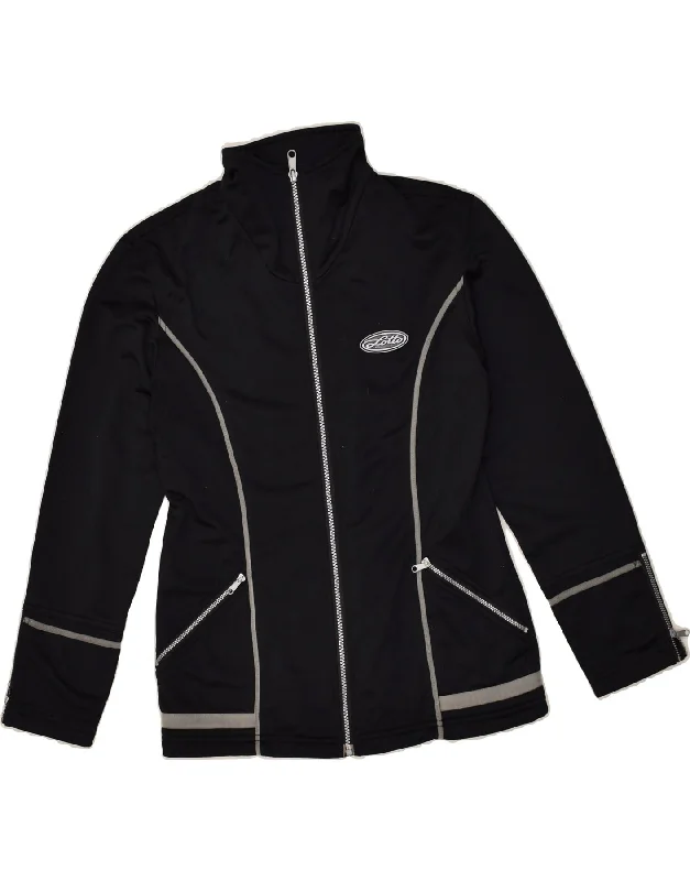 LOTTO Womens Tracksuit Top Jacket UK 10 Small Black Polyester Denim Jacket Leather Jacket Suede Jacket LOTTO Womens Tracksuit Top Jacket UK 10 Small Black Polyester Denim Jacket Leather Jacket Suede Jacket