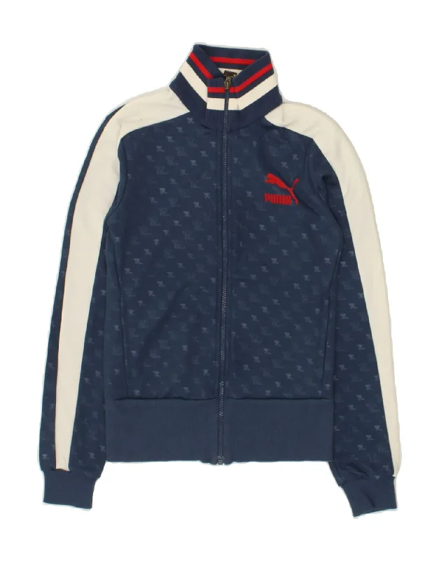 PUMA Womens Abstract Pattern Tracksuit Top Jacket UK 8 Small Navy Blue Wool Jacket Cashmere Jacket Tweed Jacket PUMA Womens Abstract Pattern Tracksuit Top Jacket UK 8 Small Navy Blue Wool Jacket Cashmere Jacket Tweed Jacket