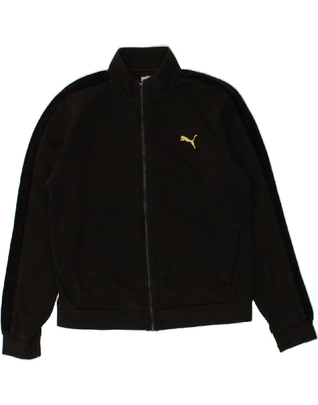 PUMA Womens Graphic Tracksuit Top Jacket UK 16 Large Black Nylon Fabric Polyester Fabric Spandex Fabric PUMA Womens Graphic Tracksuit Top Jacket UK 16 Large Black Nylon Fabric Polyester Fabric Spandex Fabric