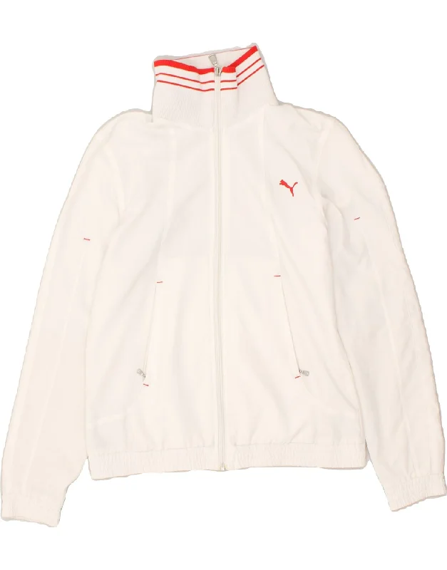 PUMA Womens Tracksuit Top Jacket UK 10 Small White Herringbone Jacket Checkered Jacket Solid Jacket PUMA Womens Tracksuit Top Jacket UK 10 Small White Herringbone Jacket Checkered Jacket Solid Jacket