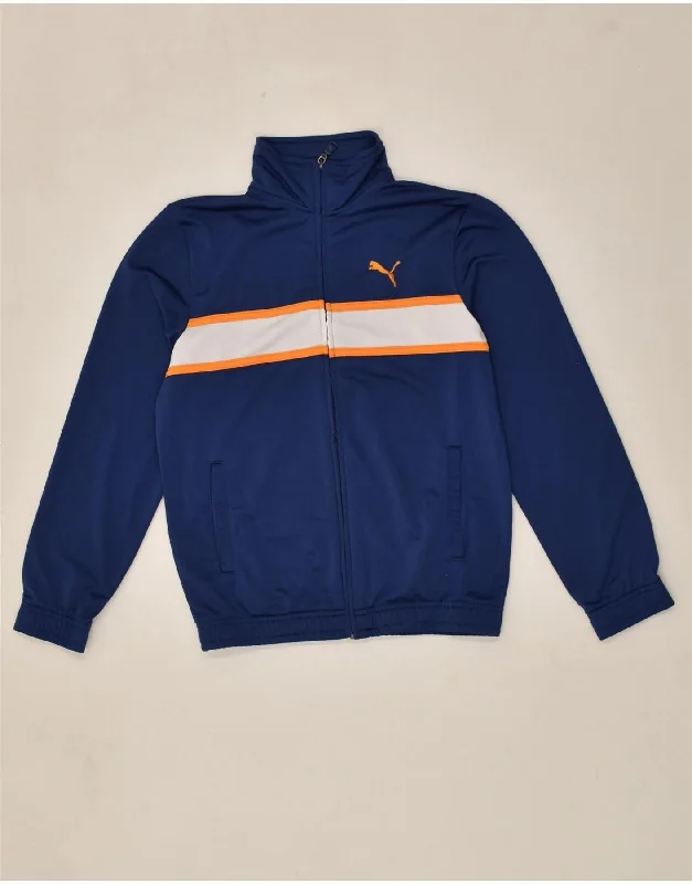 PUMA Womens Tracksuit Top Jacket UK 12 Medium Blue Colourblock Polyester Welt Pockets Slit Pockets Flap Pockets PUMA Womens Tracksuit Top Jacket UK 12 Medium Blue Colourblock Polyester Welt Pockets Slit Pockets Flap Pockets