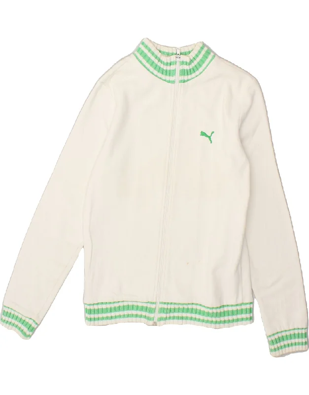 PUMA Womens Tracksuit Top Jacket UK 14 Large Off White Cotton Hoodie Zip-Up Jacket Button-Up Jacket PUMA Womens Tracksuit Top Jacket UK 14 Large Off White Cotton Hoodie Zip-Up Jacket Button-Up Jacket