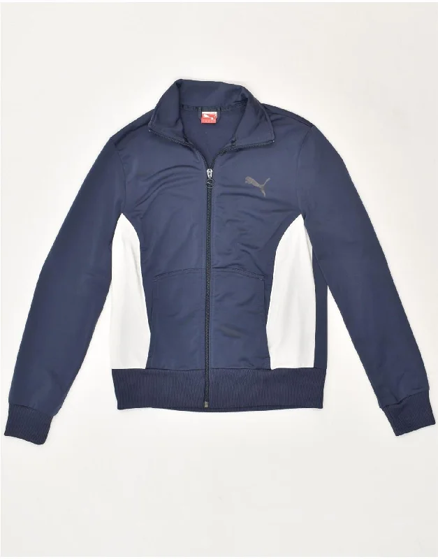 PUMA Womens Tracksuit Top Jacket UK 14 Medium Navy Blue Colourblock V-Neck Jacket Boat Neck Jacket Square Neck Jacket PUMA Womens Tracksuit Top Jacket UK 14 Medium Navy Blue Colourblock V-Neck Jacket Boat Neck Jacket Square Neck Jacket