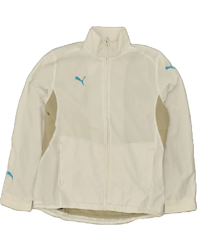 PUMA Womens Tracksuit Top Jacket UK 18 XL White Polyester Welt Pockets Slit Pockets Flap Pockets PUMA Womens Tracksuit Top Jacket UK 18 XL White Polyester Welt Pockets Slit Pockets Flap Pockets
