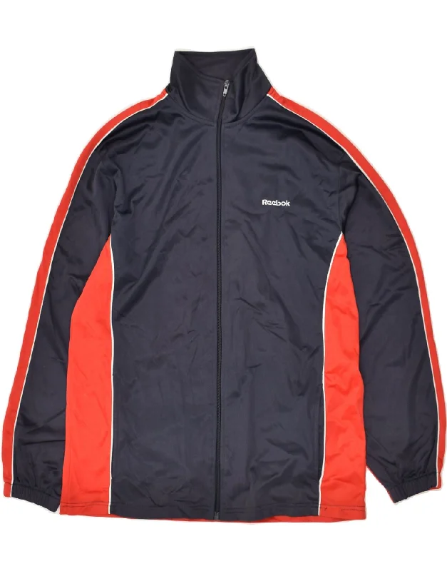 REEBOK Womens Tracksuit Top Jacket UK 18 XL Navy Blue Colourblock Striped Jacket Polka Dot Jacket Floral Jacket REEBOK Womens Tracksuit Top Jacket UK 18 XL Navy Blue Colourblock Striped Jacket Polka Dot Jacket Floral Jacket