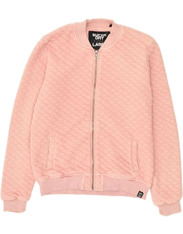 SUPERDRY Womens Quilted Tracksuit Top Jacket UK 10 Small Pink Cotton One-Shoulder Jacket Off-the-Shoulder Jacket Asymmetrical Jacket SUPERDRY Womens Quilted Tracksuit Top Jacket UK 10 Small Pink Cotton One-Shoulder Jacket Off-the-Shoulder Jacket Asymmetrical Jacket