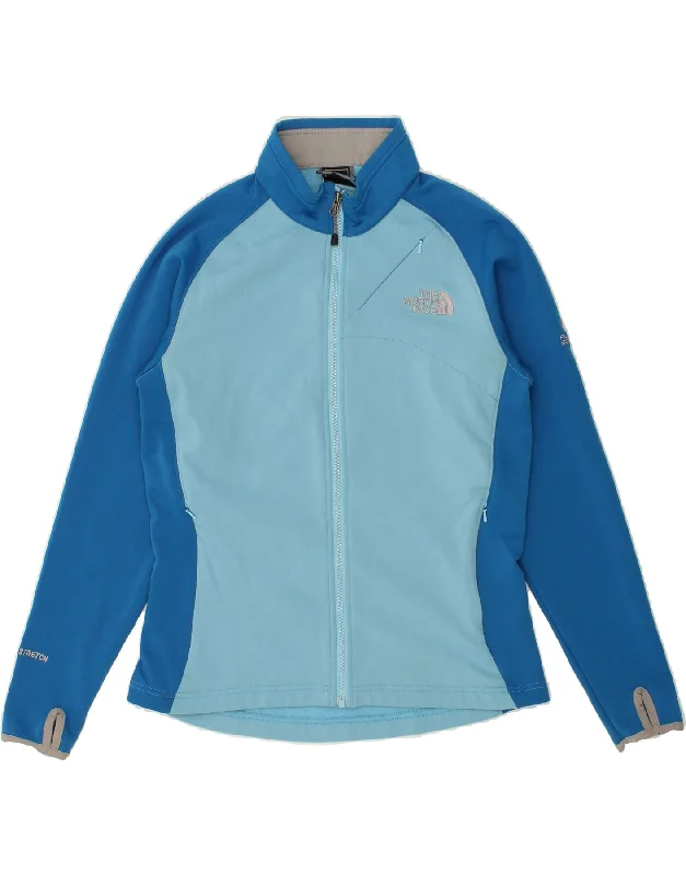 THE NORTH FACE Womens Tracksuit Top Jacket UK 14 Medium Blue Colourblock Zippered Front Buttoned Front Snap Front THE NORTH FACE Womens Tracksuit Top Jacket UK 14 Medium Blue Colourblock Zippered Front Buttoned Front Snap Front