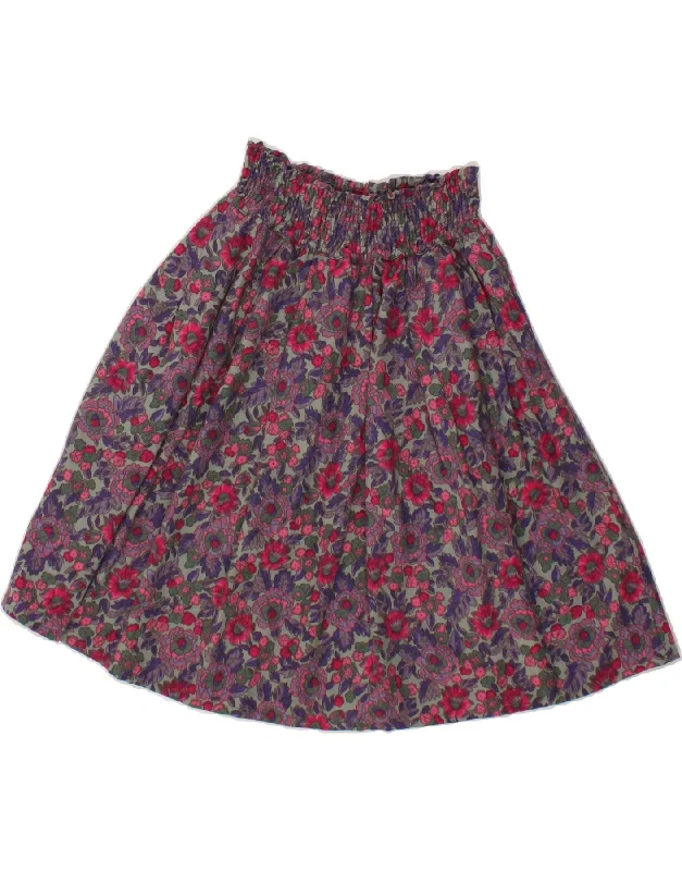 VINTAGE Womens A-Line Skirt UK 12 Medium W28 Multicoloured Floral Wool boho skirt vibe VINTAGE Womens A-Line Skirt UK 12 Medium W28 Multicoloured Floral Wool boho skirt vibe
