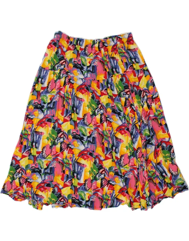 VINTAGE Womens Abstract Pattern A-Line Skirt W32 Large Multicoloured velvet skirt plush VINTAGE Womens Abstract Pattern A-Line Skirt W32 Large Multicoloured velvet skirt plush